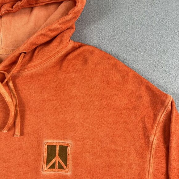 NWT Saturdays NYC Grande Peace Hyper Orange Long Sleeve Drawstring Hoodie S - Picture 4 of 16